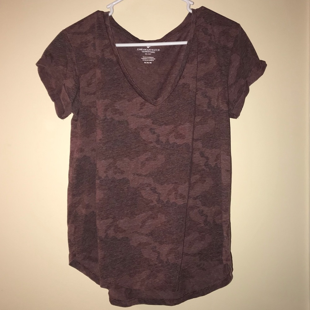 American Eagle Medium Camo Vneck